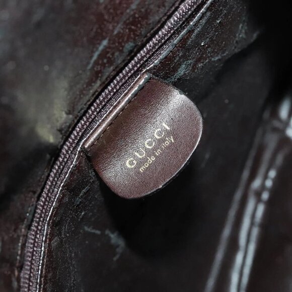 GUCCI Bamboo Hand Bag Leather 2way Brown Gold Auth ep10532 - Picture 13 of 15